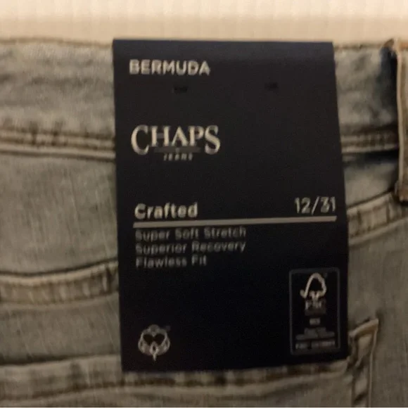 Chaps Denim Cuffed Shorts Bermuda 12/31 button fly - Picture 6 of 6